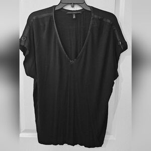 Black V-Neck Blouse